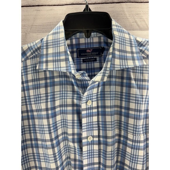 Vineyard Vines Plaid Button Up Shirt Men’s Cooper Premium 120’s Medium - Picture 2 of 9